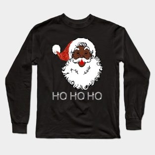 ho black santa claus christmas Long Sleeve T-Shirt